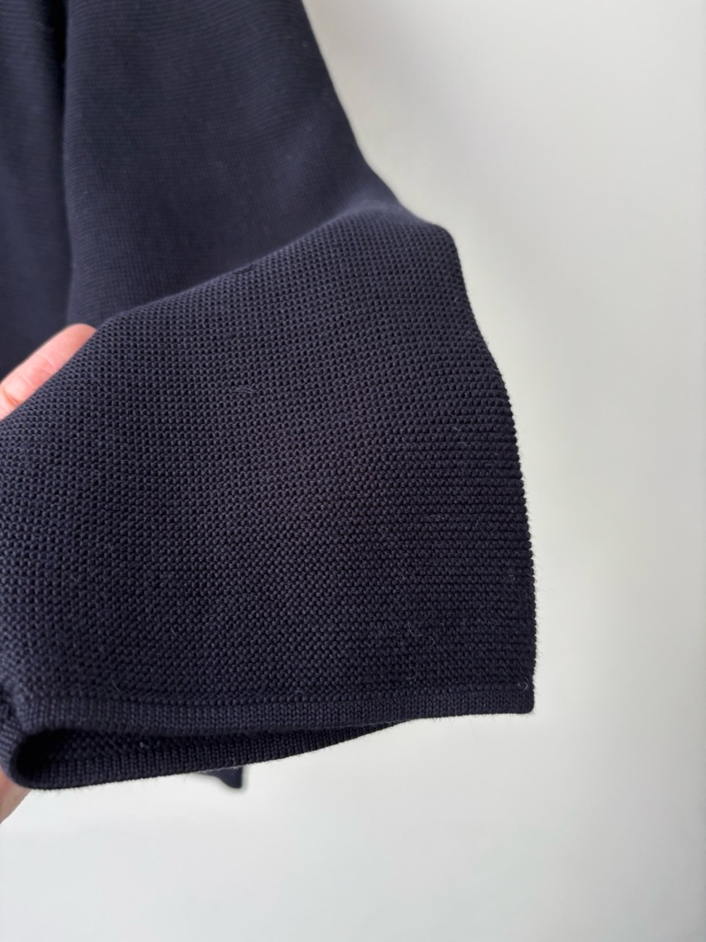 COS Navy Cotton Cardigan Minimalist Boxy Knit Oversized Quiet Luxury L - Picture 8 of 8